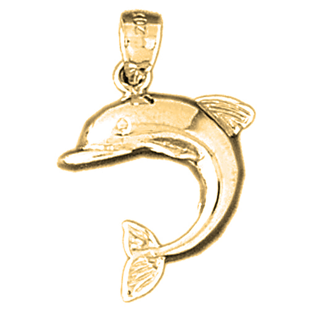 Yellow Gold-plated Silver Dolphin Pendant