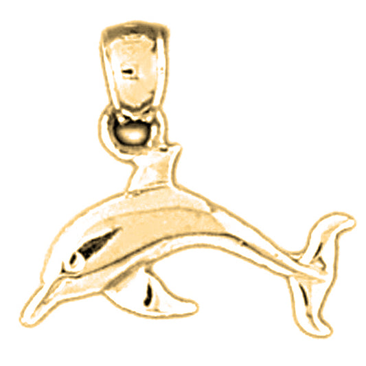 Yellow Gold-plated Silver Dolphin Pendant