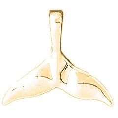 Yellow Gold-plated Silver Whale Tale Pendant