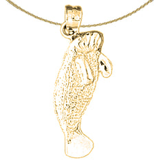 Sterling Silver Manitee Pendant (Rhodium or Yellow Gold-plated)