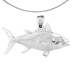 Sterling Silver Tuna Pendant (Rhodium or Yellow Gold-plated)