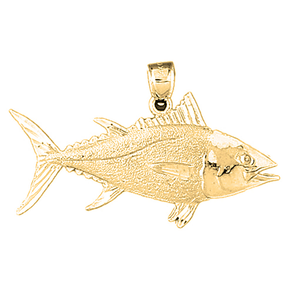 Yellow Gold-plated Silver Tuna Pendant