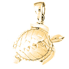 Yellow Gold-plated Silver Turtle Pendant