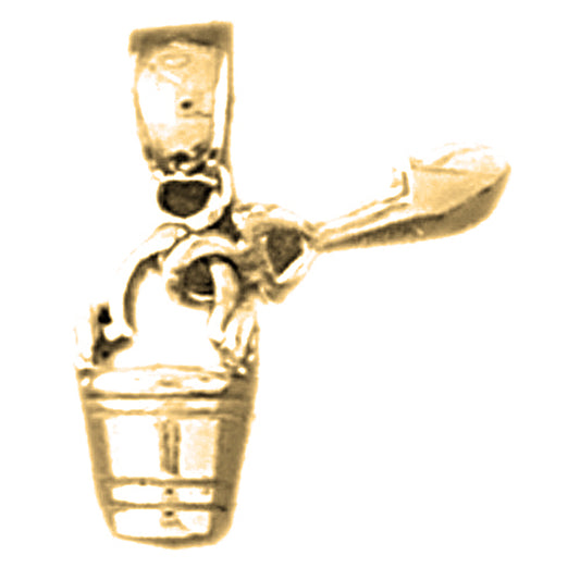 Yellow Gold-plated Silver 3D Sand Bucket Pendant