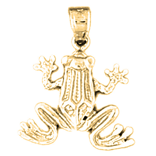 Yellow Gold-plated Silver Frog Pendant