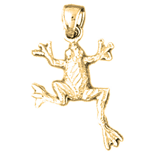 Yellow Gold-plated Silver Frog Pendant