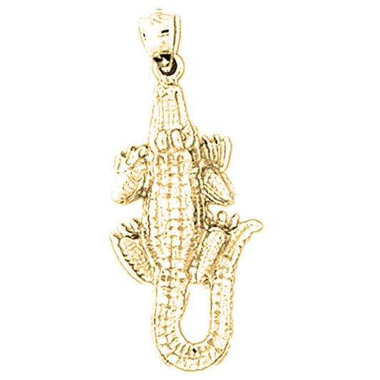 14K or 18K Gold Alligator Pendant