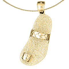 Sterling Silver 3D Slipper Pendant (Rhodium or Yellow Gold-plated)