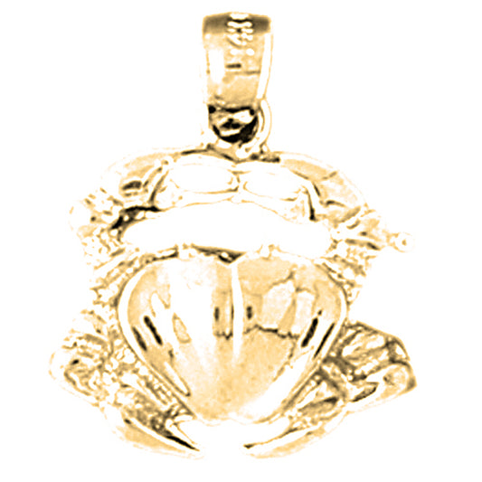 Yellow Gold-plated Silver Crab Pendant