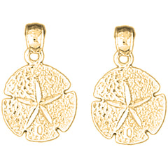 Yellow Gold-plated Silver 21mm Sand Dollar Earrings