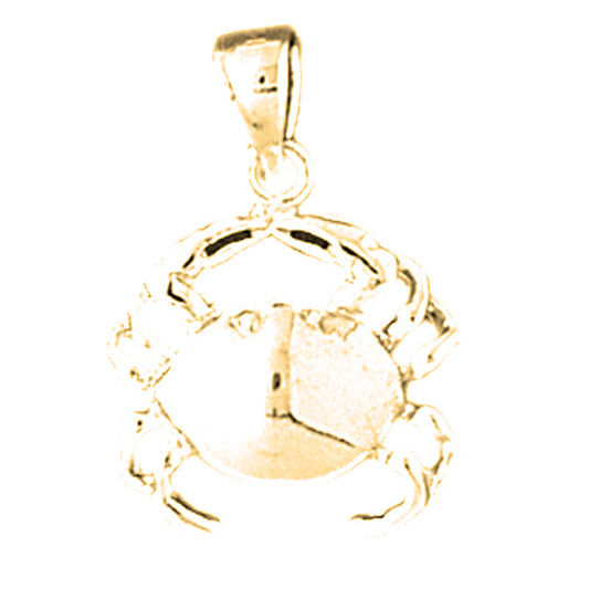 Yellow Gold-plated Silver Crab Pendant