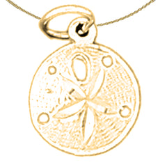 Sterling Silver Sanddollar Pendant (Rhodium or Yellow Gold-plated)