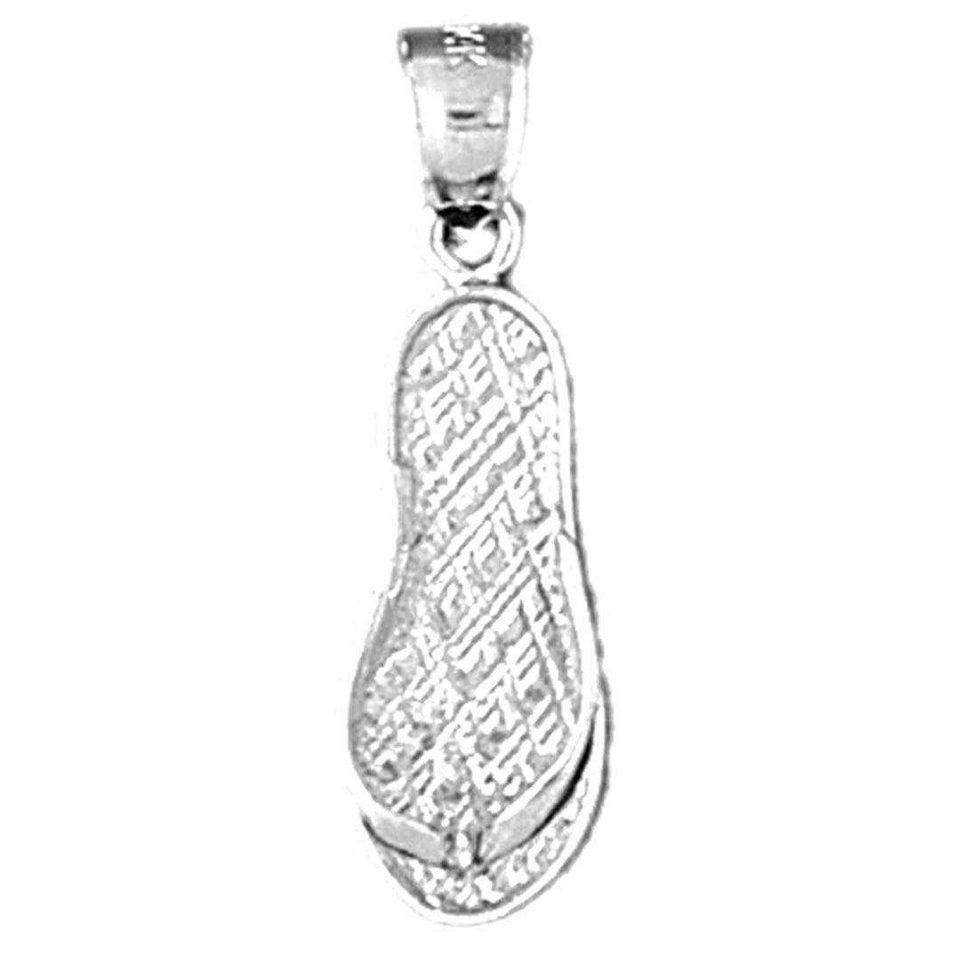 Sterling Silver 3D Flip Flop Pendant