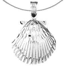 Sterling Silver Sea Shell Pendant (Rhodium or Yellow Gold-plated)