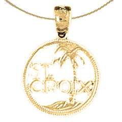 Sterling Silver St. Croix Pendant (Rhodium or Yellow Gold-plated)