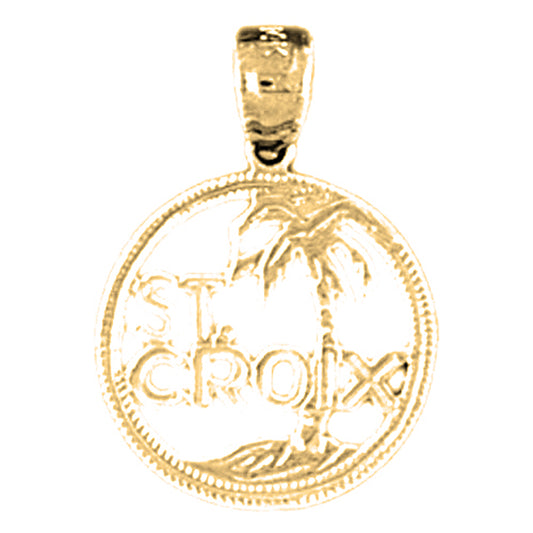 Yellow Gold-plated Silver St. Croix Pendant