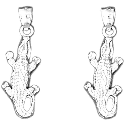 Sterling Silver 26mm Alligator Earrings