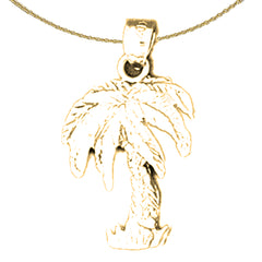 Colgante de palmera de plata de ley (bañado en rodio o oro amarillo)