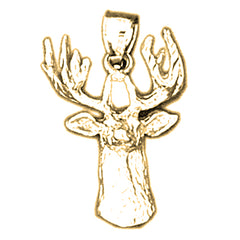 Yellow Gold-plated Silver Deer Pendant