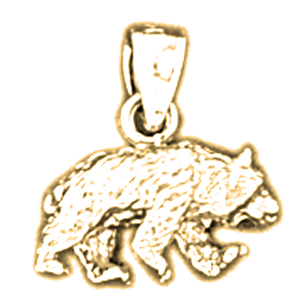 Yellow Gold-plated Silver Bear Pendant