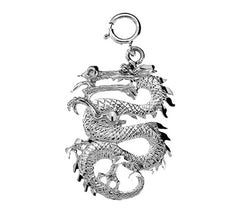 Sterling Silver 3D Dragon Pendant