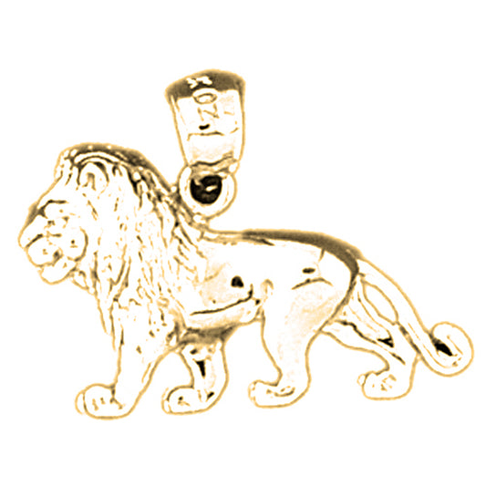 14K or 18K Gold Lion Pendant