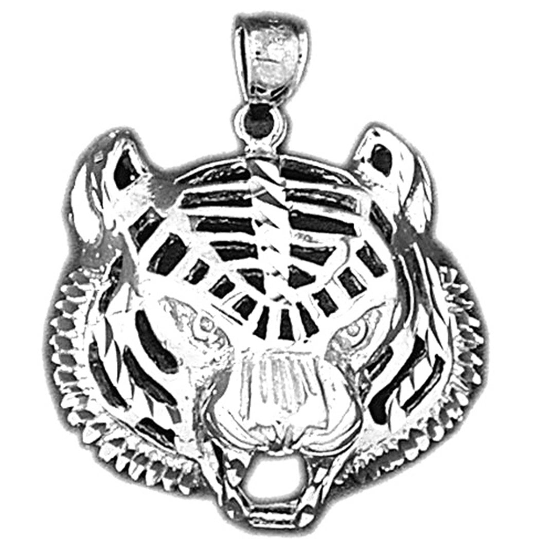Sterling Silver Tiger Head Pendant