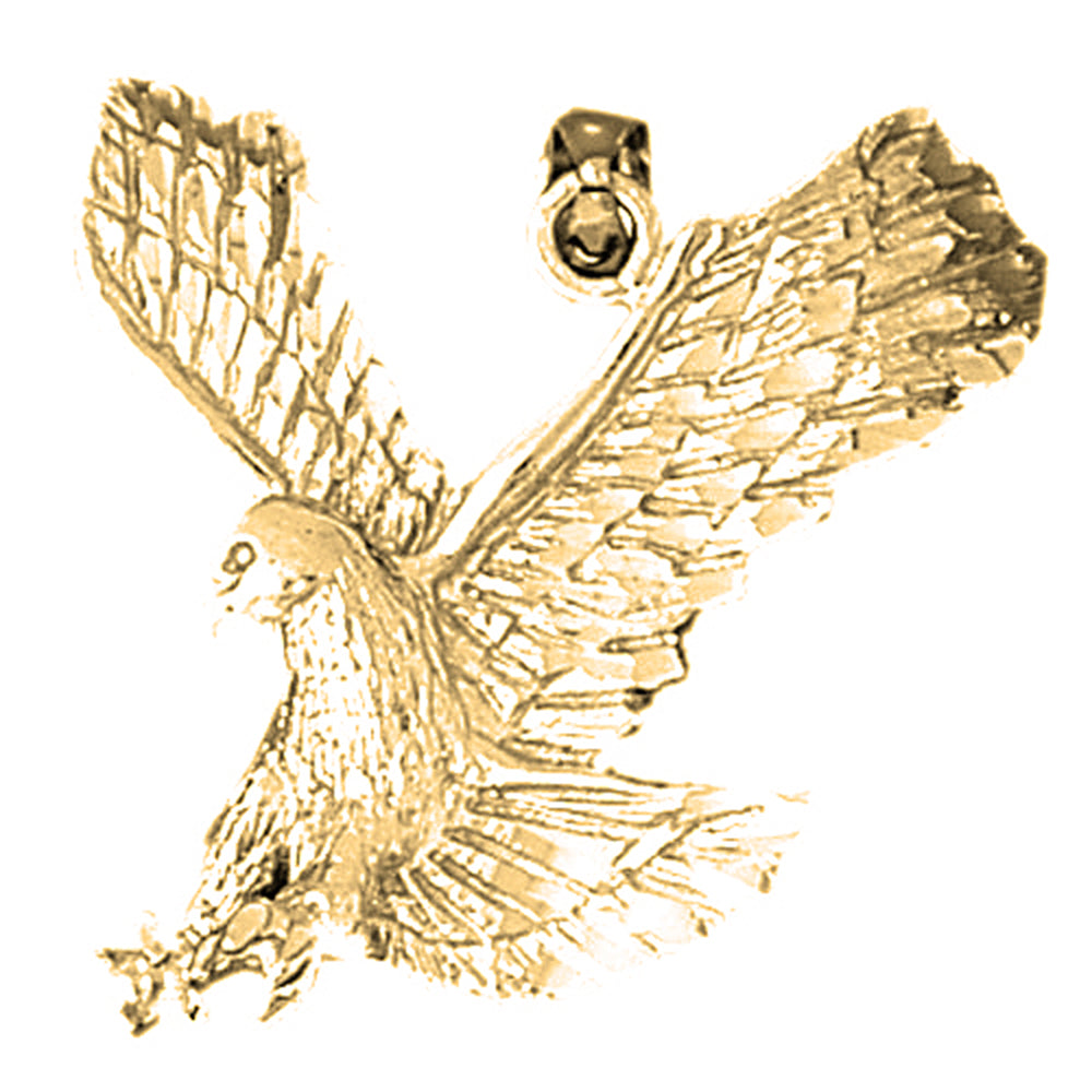 Yellow Gold-plated Silver Eagle Pendant