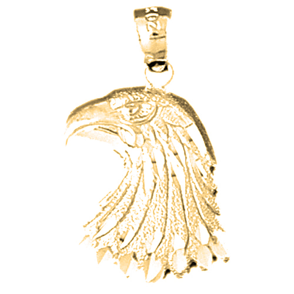 Yellow Gold-plated Silver Eagle Head Pendant
