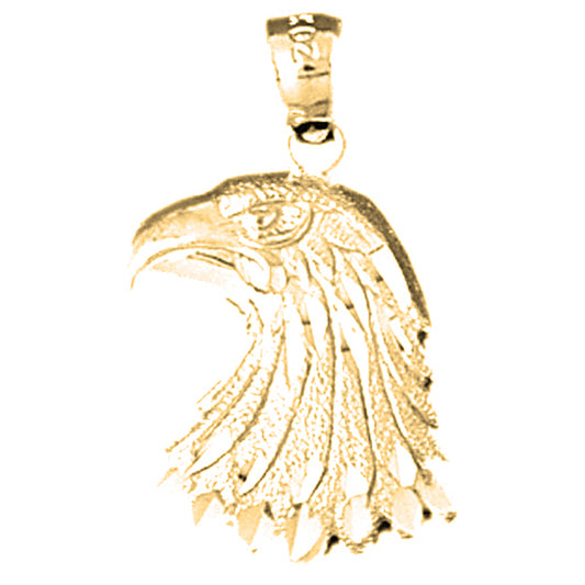 Yellow Gold-plated Silver Eagle Head Pendant