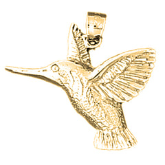 Yellow Gold-plated Silver Humming Bird Pendant