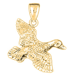 Yellow Gold-plated Silver Duck Pendant