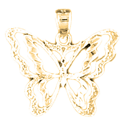 Yellow Gold-plated Silver Butterfly Pendant