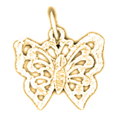 Yellow Gold-plated Silver Butterfly Pendant