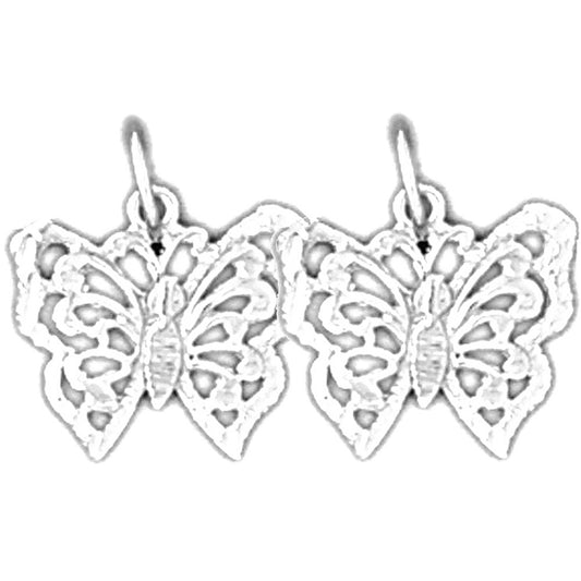 Sterling Silver 14mm Butterfly Earrings