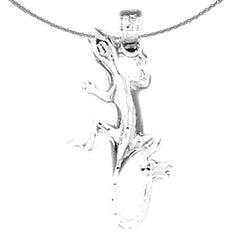 Sterling Silver Gecco Pendant (Rhodium or Yellow Gold-plated)