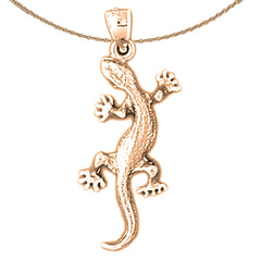 14K or 18K Gold Gecko Pendant