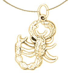 Skorpion-Anhänger aus Sterlingsilber (rhodiniert oder gelbvergoldet)