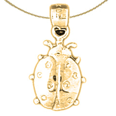 Sterling Silver Ladybug Pendant (Rhodium or Yellow Gold-plated)
