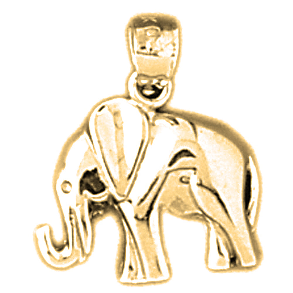 Yellow Gold-plated Silver Elephant Pendant