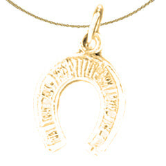 Sterling Silver Shoe Horse Pendant (Rhodium or Yellow Gold-plated)