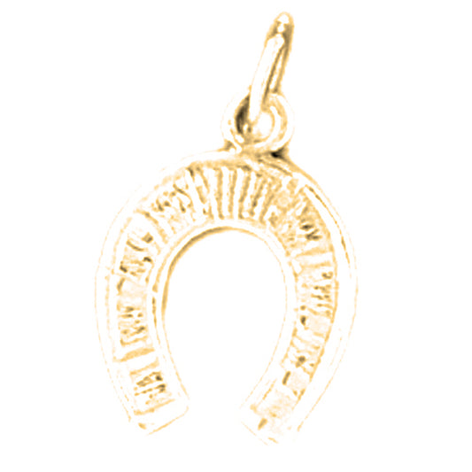 Yellow Gold-plated Silver Shoe Horse Pendant