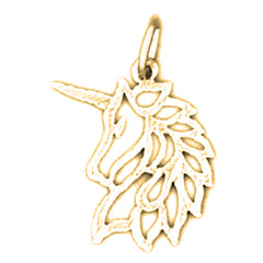 Yellow Gold-plated Silver Unicorn Pendant