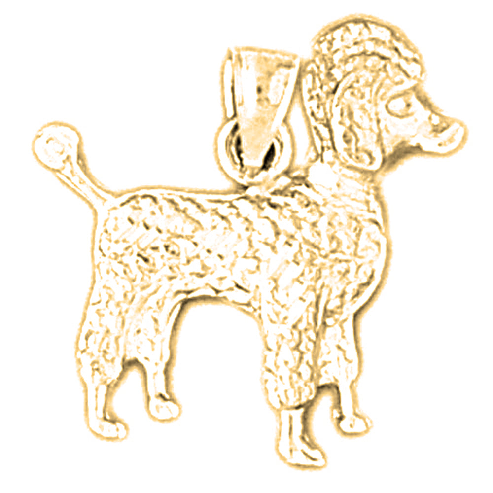 Yellow Gold-plated Silver Poodle Pendant