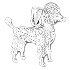 Sterling Silver Poodle Pendant (Rhodium or Yellow Gold-plated)