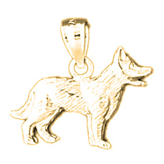 Yellow Gold-plated Silver Dog Pendant