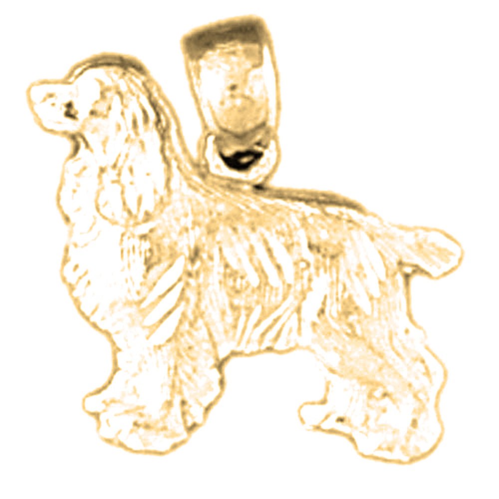 Yellow Gold-plated Silver Dog Pendant