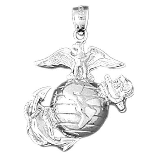 Sterling Silver Eagle On Planet Earth Pendant
