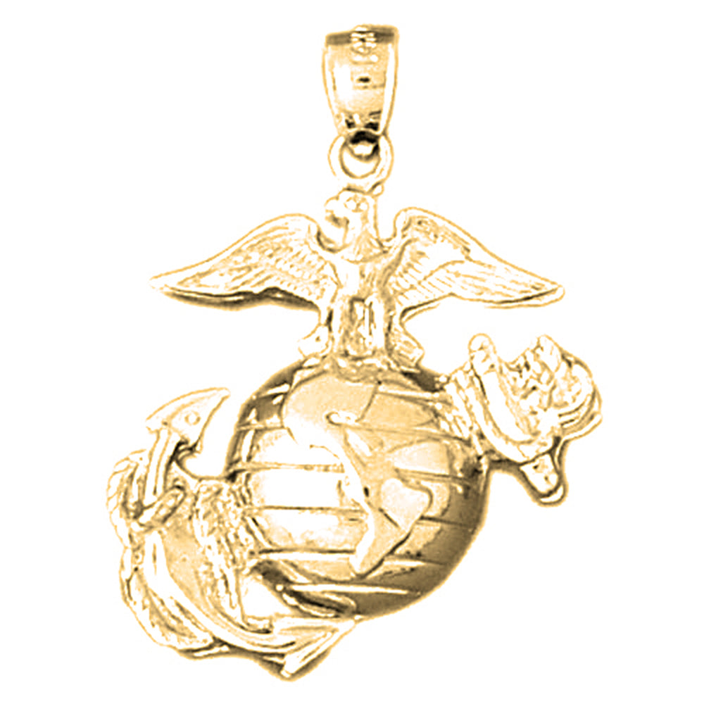 Yellow Gold-plated Silver Eagle On Planet Earth Pendant