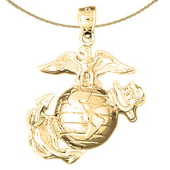 Sterling Silver Eagle On Planet Earth Pendant (Rhodium or Yellow Gold-plated)